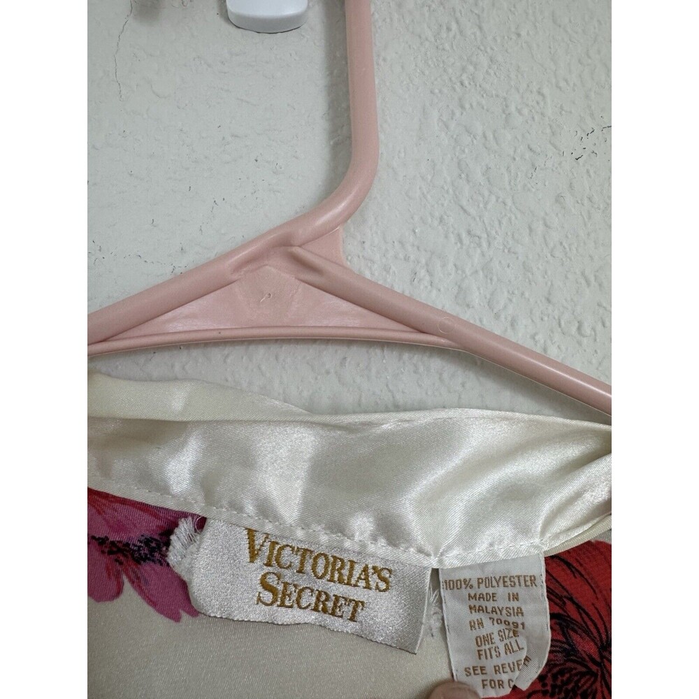 Victoria’s Secret Vintage Gold Label Tropical Floral Kimono Robe One Size Satin - Picture 7 of 10